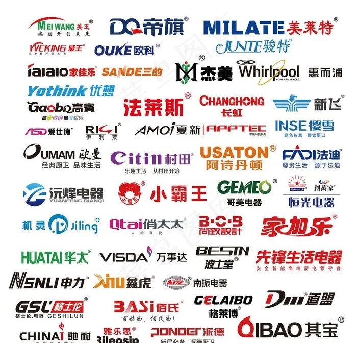 家电企业品牌logo图片ai矢量模版下载
