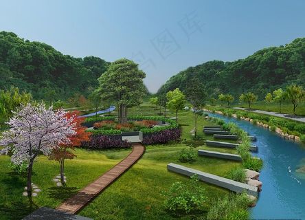 河道景观效果图图片