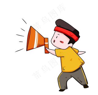 男孩拿着喇叭促销图片