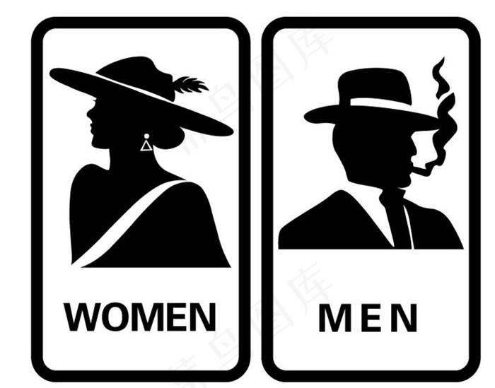 男女厕所标识图片eps,ai矢量模版下载