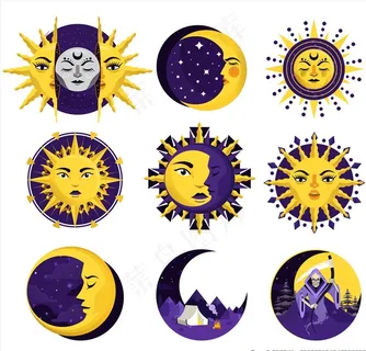 太阳和月亮图标图片