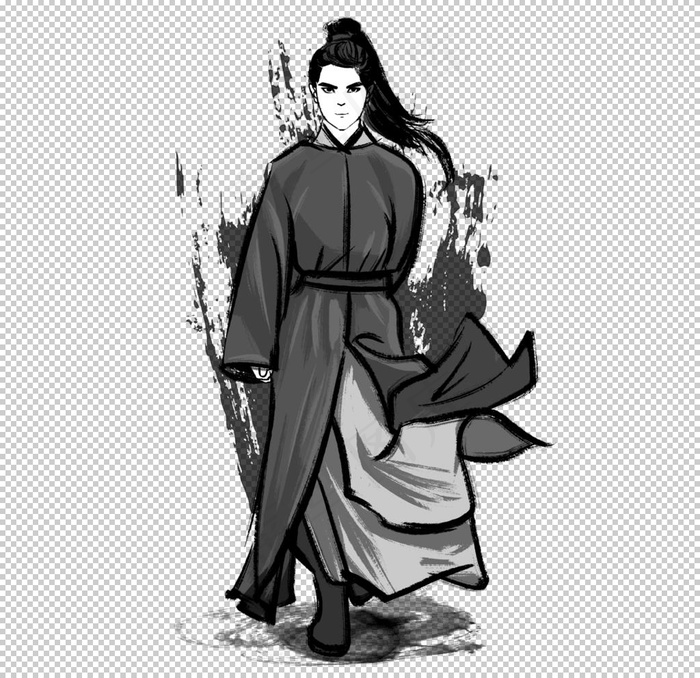 水墨武侠人物图片