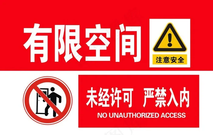 有限空间警示牌图片psd模版下载