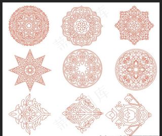 仿古花纹 古典花边 圆形花纹图片