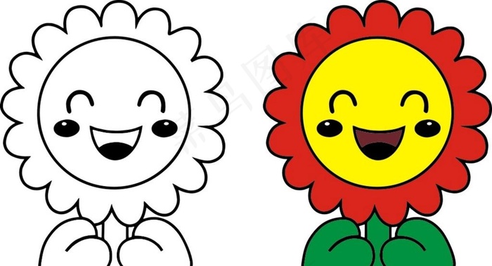 太阳花图片cdr矢量模版下载