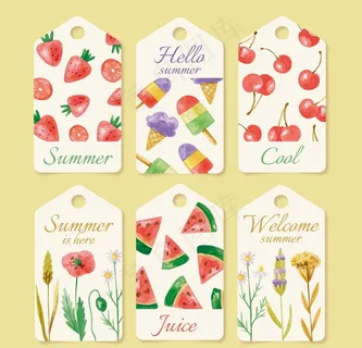 水果零食创意卡通标签图片