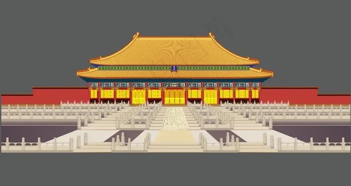 北京故宫太和殿古风建筑矢量插画图片ai矢量模版下载