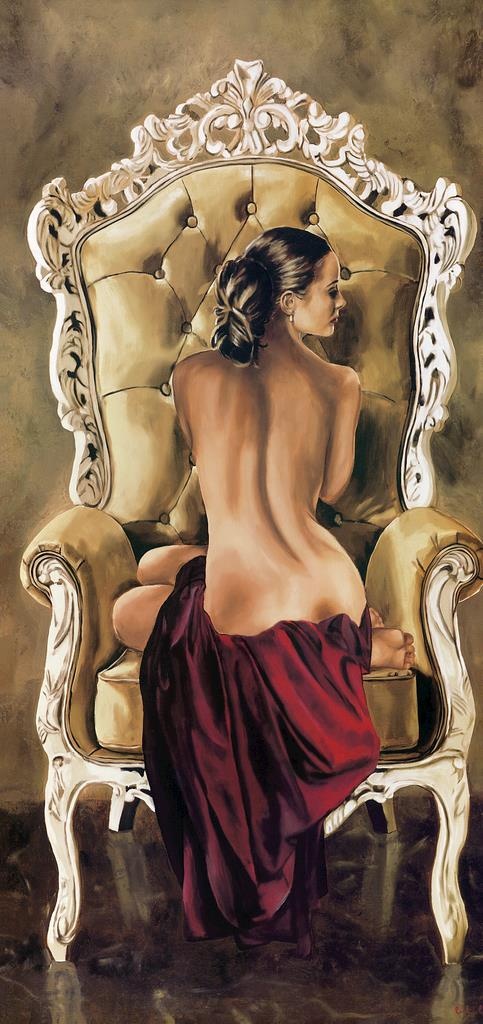 美女玄关油画图片