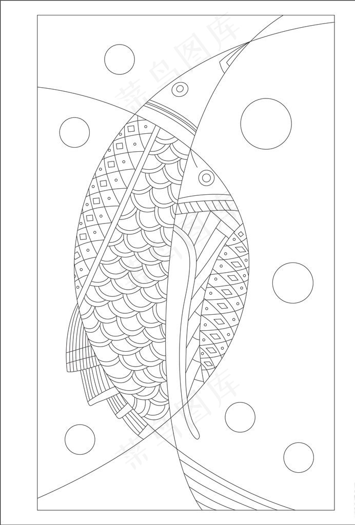 抽象鱼图片cdr矢量模版下载
