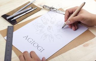 手绘画图样机模板图片