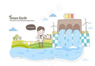 给水库放水的人图片