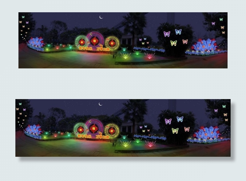 彩灯 灯会 亮化图片(4800X1440(DPI:72))psd模版下载