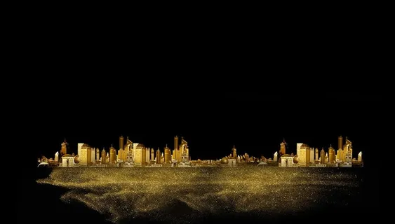 金色城市元素图片