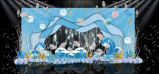 蓝色婚礼效果图图片