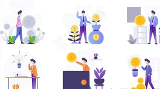 矢量金融人物插画图片