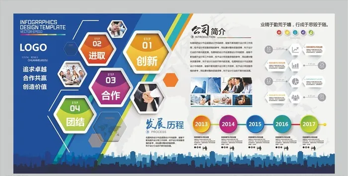 企业文化墙图片ai矢量模版下载
