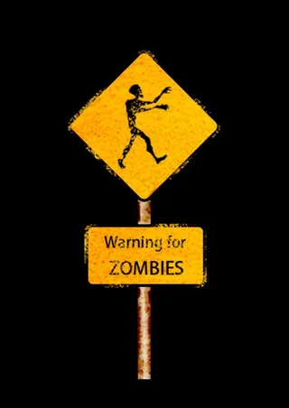 丧尸警告路牌图片