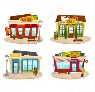 卡通房屋矢量素材图片