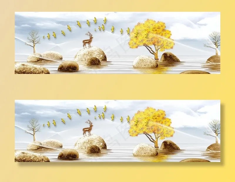 轻奢装饰画图片(8858X2953(DPI:150))psd模版下载
