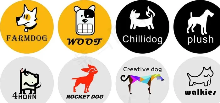 萌宠狗狗LOGO图片cdr矢量模版下载