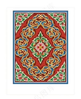 藏族毛毯花纹图片