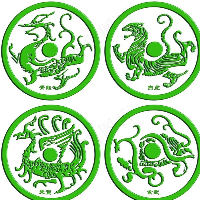 青龙白虎朱雀玄武图片(9449X9449(DPI:120))psd模版下载