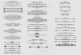 欧式 复古 花纹框  线条图片