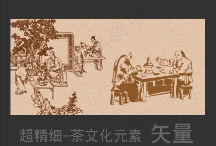 古代人物图片ai矢量模版下载