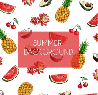 水彩水果背景图片