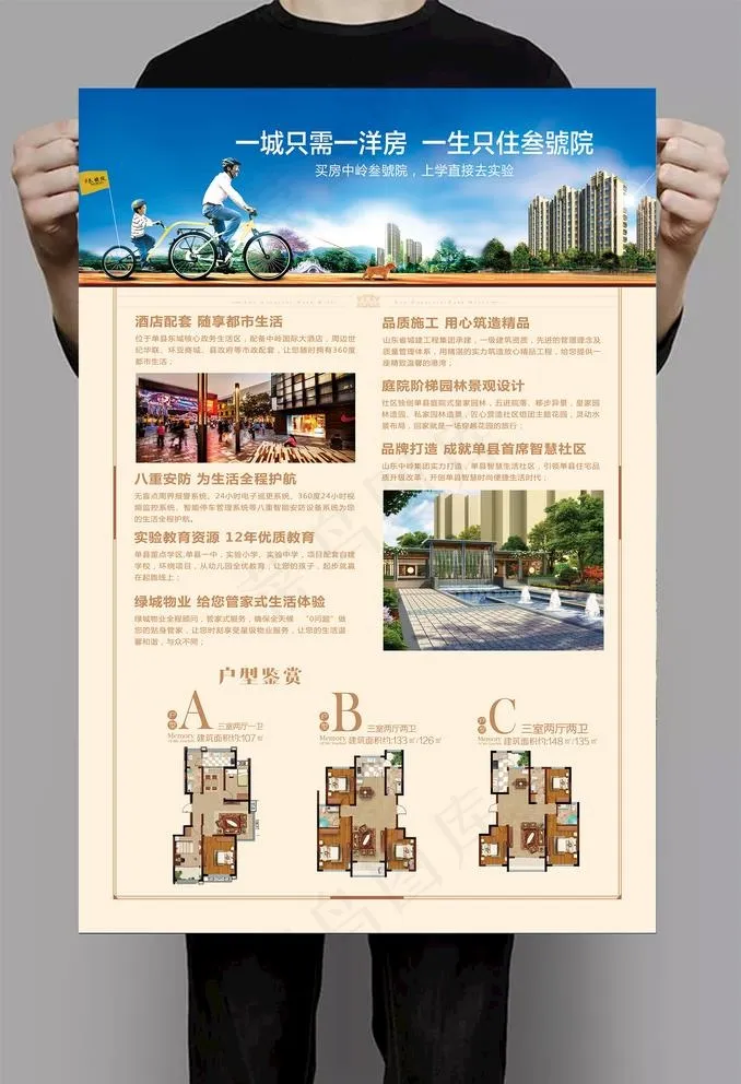 地产单页图片(3437X5031(DPI:300))psd模版下载
