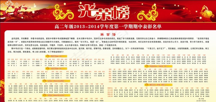 光荣榜图片(13606X6803(DPI:72))psd模版下载