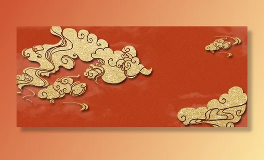 红色烫金云纹祥云背景图片