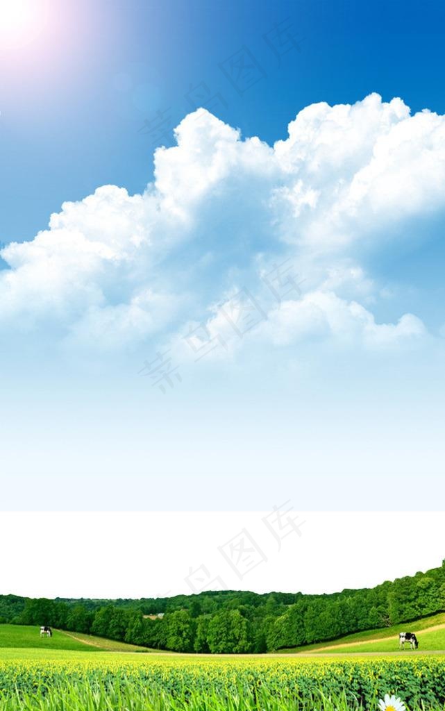 蓝图白云天空背景图片
