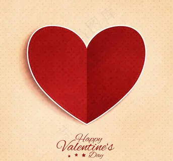 红色对折爱心贺卡图片