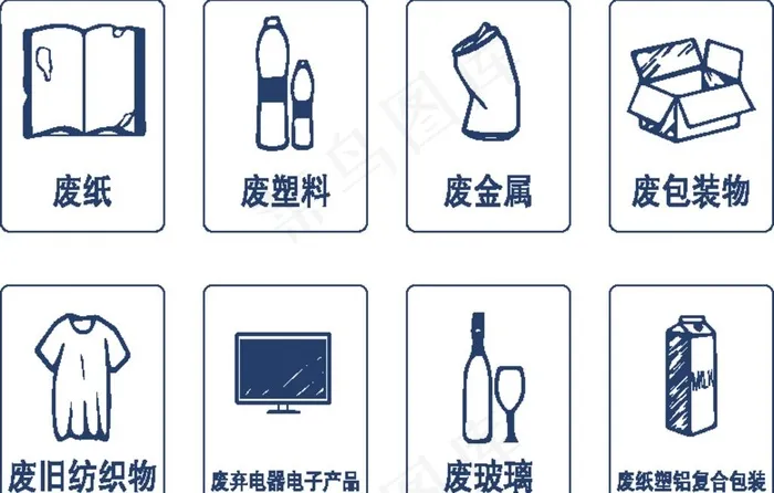 可回收垃圾图片eps,ai矢量模版下载