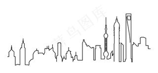 上海不夜城线条图图片
