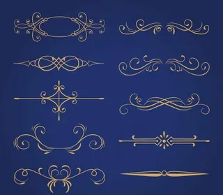 金色花纹花边图片