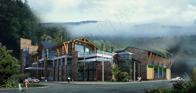 人视角别墅花园效果图图片