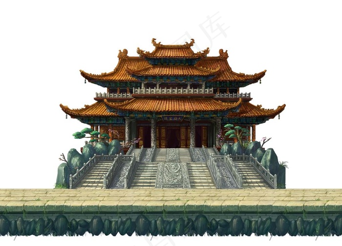 游戏房屋建筑物元素图片psd模版下载