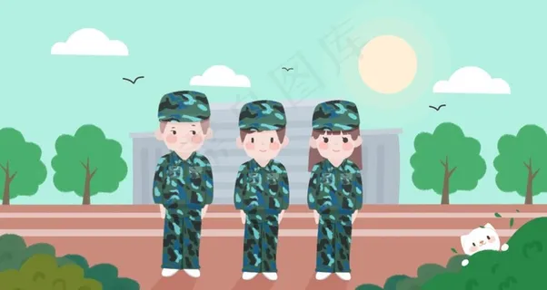 卡通军训图片