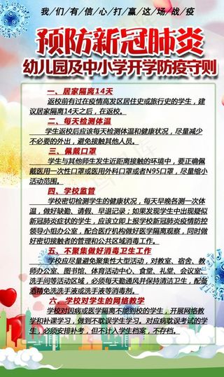 学习开学防疫工作守则图片