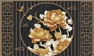 新中式背景墙图片