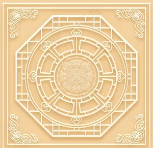 吊顶天花玉雕八边形图腾图片