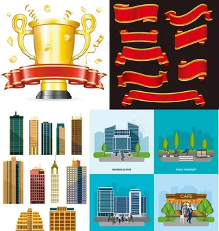 矢量建筑小图标素材图片