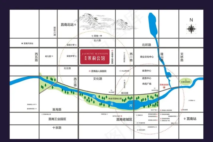 区位图图片cdr矢量模版下载