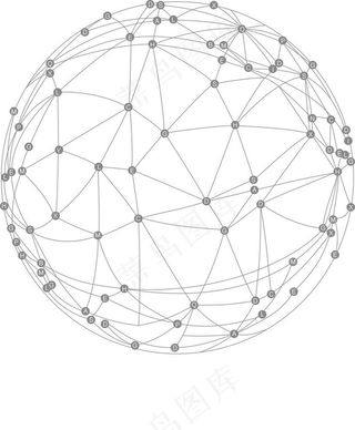 矢量科技节点字母地球图片