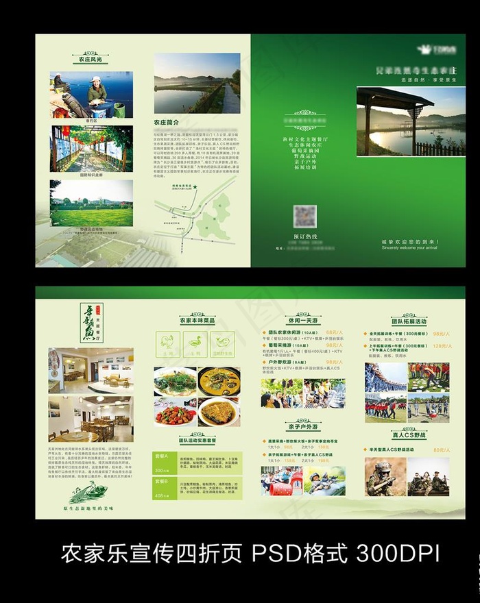 农家乐宣传四折页 DM单图片