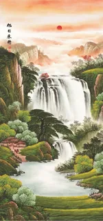 玄关山水画图片