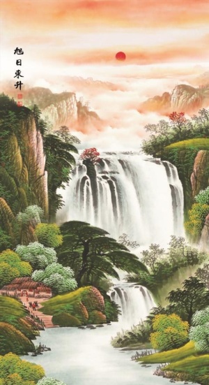 玄关山水画图片