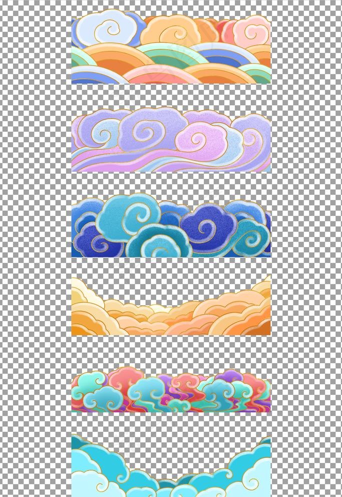 古典祥云底栏花边纹图片